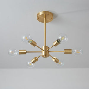 LightFixturesUSA - Mid - Century Modern 6 - Light Brass Sputnik Ceiling Light - Ceiling Light - Brass (Pre - Order) - 