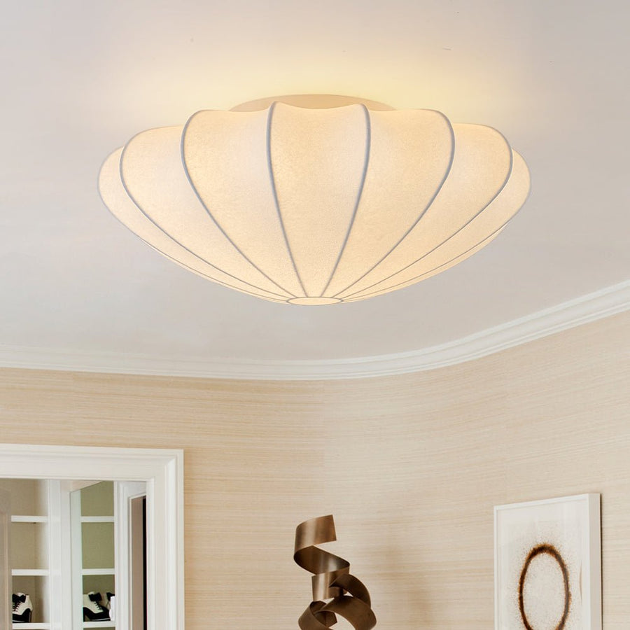 LightFixturesUSA - Mid - Century Modern White Flush Mount Light - Ceiling Light - 19 in. (3 - Lt) - 