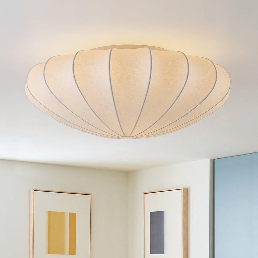 LightFixturesUSA - Mid - Century Modern White Flush Mount Light - Ceiling Light - 26 in. (3 - Lt) - 