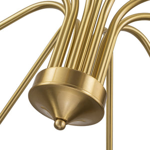 LightFixturesUSA - Mid - Century Opal Glass Globe Brass Sputnik Chandelier - Chandelier - 10 - Lt - 