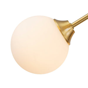 LightFixturesUSA - Mid - Century Opal Glass Globe Brass Sputnik Chandelier - Chandelier - 10 - Lt - 
