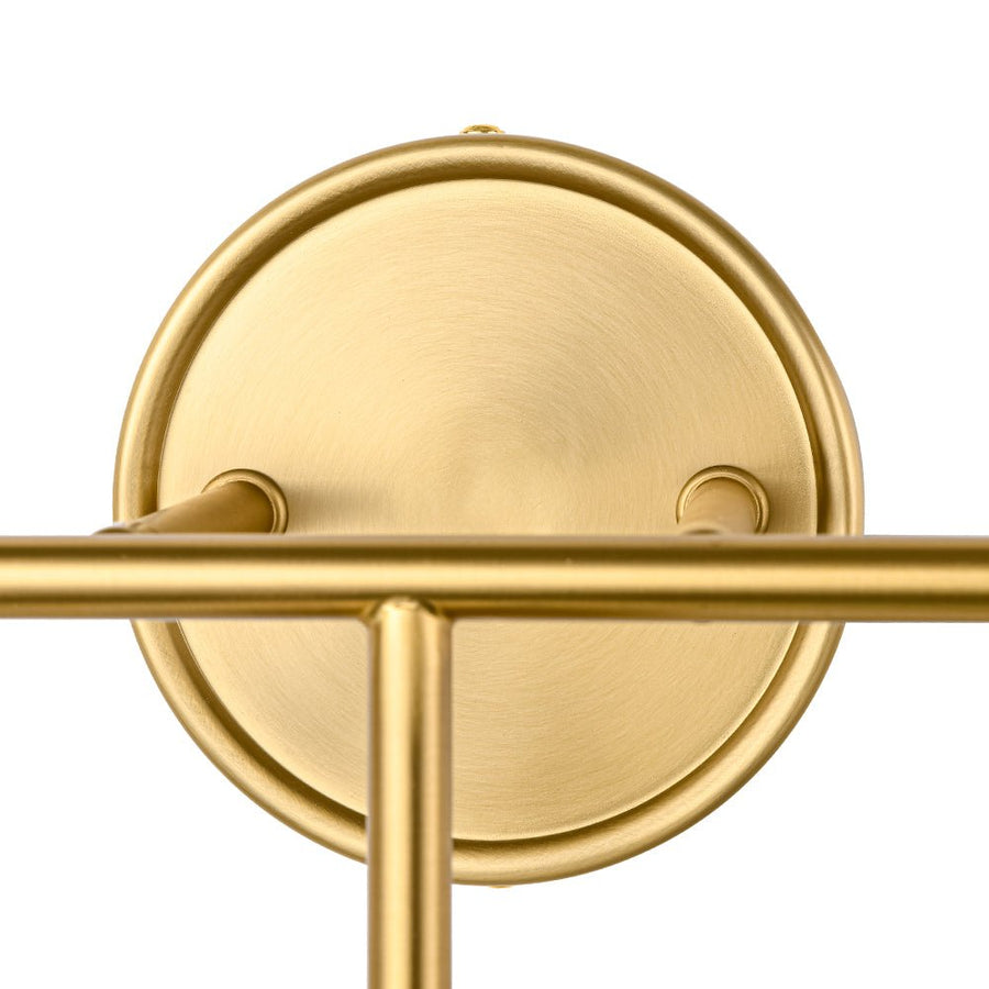 LightFixturesUSA - Mid - century Shine Opal Glass Globe Brass Vanity Light - Wall Sconce - 3 - Lt - 
