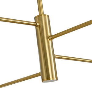 LightFixturesUSA - Mid - Century White Brass 8 - Light UP and Down Chandelier - Chandelier - 8 - Lt - 