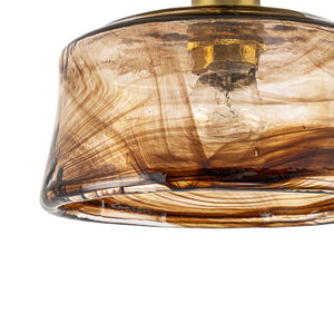 LightFixturesUSA - Mini 1 - Light Amber Swirl Glass Shade Semi Flush Mount - Ceiling Light - Saucer - 2 Packs - 