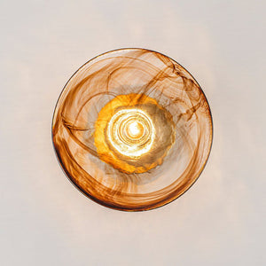 LightFixturesUSA - Mini 1 - Light Amber Swirl Glass Shade Semi Flush Mount - Ceiling Light - Saucer - 2 Packs - 