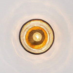 LightFixturesUSA - Mini 1 - Light Amber Swirl Glass Shade Semi Flush Mount - Ceiling Light - Saucer - 2 Packs - 