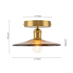 LightFixturesUSA - Mini 1 - Light Amber Swirl Glass Shade Semi Flush Mount - Ceiling Light - Saucer - 2 Packs - 