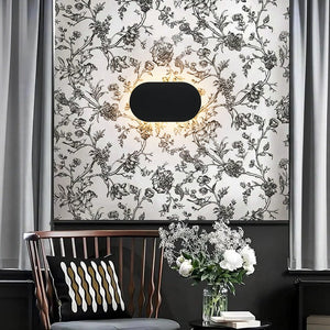 LightFixturesUSA-Mini Oval Pad LED Wall Light Ceiling Fixture-Wall Sconce-1 Pack-Black