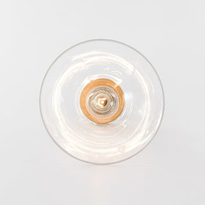 LightFixturesUSA - Minimalist 1 - Light Clear Glass Saucer Semi Flush Mount - Ceiling Light - Brass - 