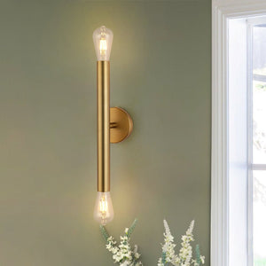 LightFixturesUSA - Minimalist 2 - Light Linear Tube Vanity Wall Sconce - Wall Sconce - Brass - 