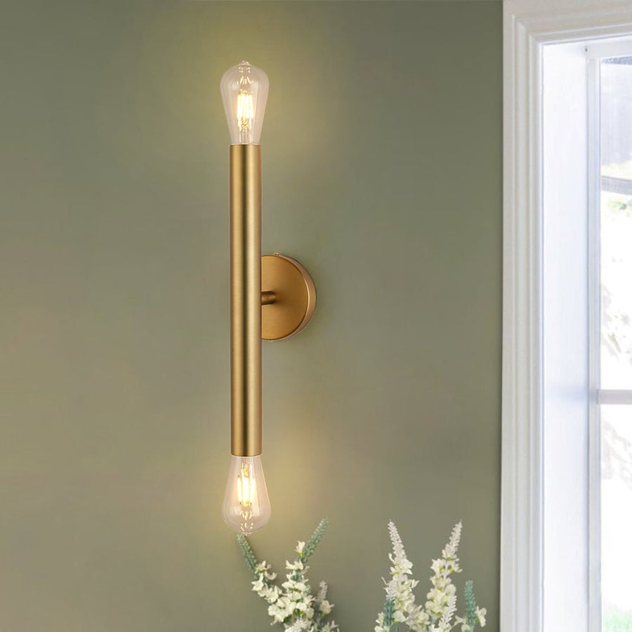 LightFixturesUSA - Minimalist 2 - Light Linear Tube Vanity Wall Sconce - Wall Sconce - Brass - 