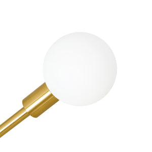 LightFixturesUSA-Minimalist 2-Light Opal Glass Globe Linear Arc Island Pendant-Chandelier-Brass-