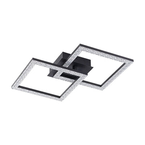 LightFixturesUSA - Minimalist 2 - light Square Dimmable LED Semi Flush Mount - Ceiling Light - Black - 
