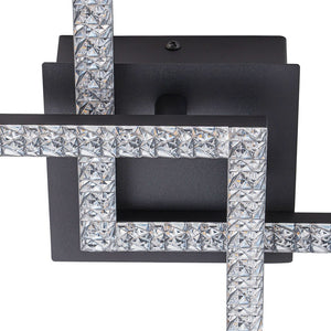 LightFixturesUSA - Minimalist 2 - light Square Dimmable LED Semi Flush Mount - Ceiling Light - Black - 