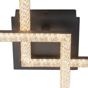 LightFixturesUSA - Minimalist 2 - light Square Dimmable LED Semi Flush Mount - Ceiling Light - Black - 