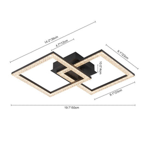 LightFixturesUSA - Minimalist 2 - light Square Dimmable LED Semi Flush Mount - Ceiling Light - Black - 