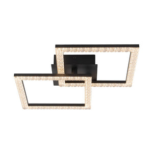 LightFixturesUSA - Minimalist 2 - light Square Dimmable LED Semi Flush Mount - Ceiling Light - Black - 
