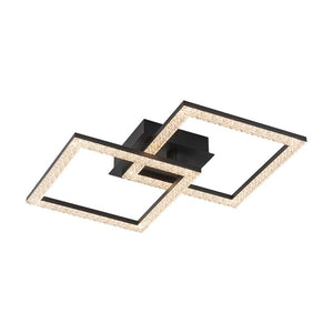 LightFixturesUSA - Minimalist 2 - light Square Dimmable LED Semi Flush Mount - Ceiling Light - Black - 