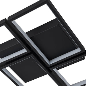 LightFixturesUSA - Minimalist 4 - light Rectangular Dimmable LED Semi Flush Mount - Ceiling Light - Black - 