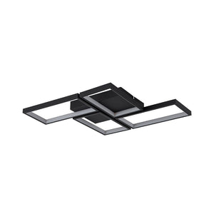 LightFixturesUSA - Minimalist 4 - light Rectangular Dimmable LED Semi Flush Mount - Ceiling Light - Black - 