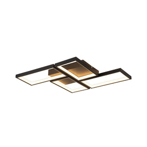 LightFixturesUSA - Minimalist 4 - light Rectangular Dimmable LED Semi Flush Mount - Ceiling Light - Black - 