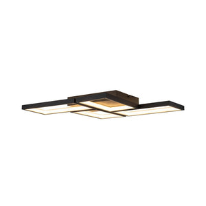 LightFixturesUSA - Minimalist 4 - light Rectangular Dimmable LED Semi Flush Mount - Ceiling Light - Black - 