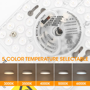 LightFixturesUSA-Minimalist 5CCT Dimmable LED Round Flush Mount Light-Ceiling Light-White-