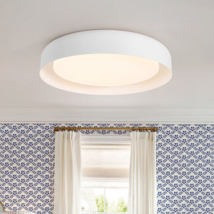 LightFixturesUSA-Minimalist 5CCT Dimmable LED Round Flush Mount Light-Ceiling Light-White-