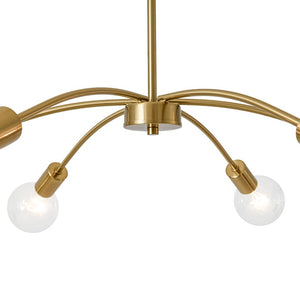 LightFixturesUSA - Minimalist 6 - Light Metal Round Sputnik Swoop Chandelier - Chandelier - Brass - 
