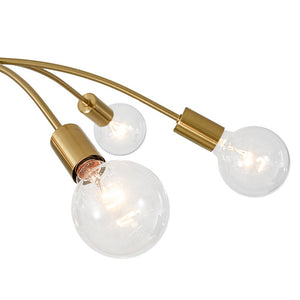 LightFixturesUSA - Minimalist 6 - Light Metal Round Sputnik Swoop Chandelier - Chandelier - Brass - 