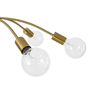 LightFixturesUSA - Minimalist 6 - Light Metal Round Sputnik Swoop Chandelier - Chandelier - Brass - 