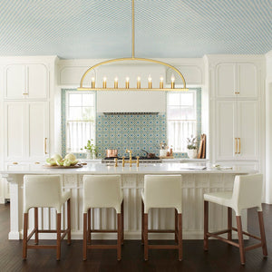 LightFixturesUSA - Minimalist 8 - Light Brass Candle Style Linear Island Chandelier - Chandelier - Brass - 