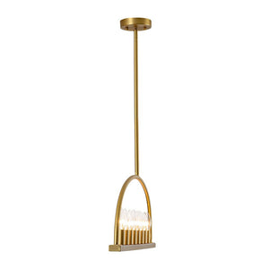 LightFixturesUSA - Minimalist 8 - Light Brass Candle Style Linear Island Chandelier - Chandelier - Brass - 
