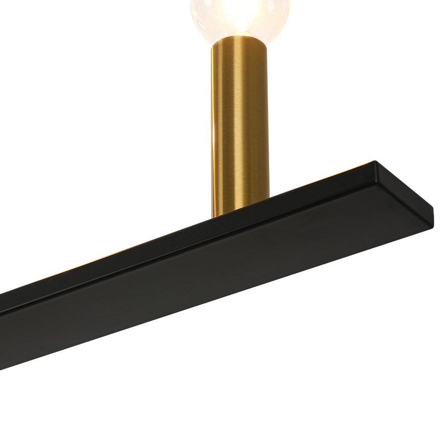 LightFixturesUSA - Minimalist Black Brass Candle Style Linear Island Chandelier - Chandelier - 43.3 in - 