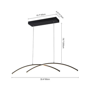 LightFixturesUSA - Minimalist Dimmable LED Black Arched Island Chandelier - Chandelier - Black - 