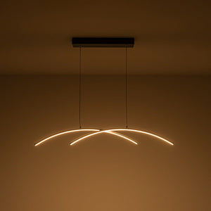 LightFixturesUSA - Minimalist Dimmable LED Black Arched Island Chandelier - Chandelier - Black - 