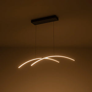LightFixturesUSA - Minimalist Dimmable LED Black Arched Island Chandelier - Chandelier - Black - 