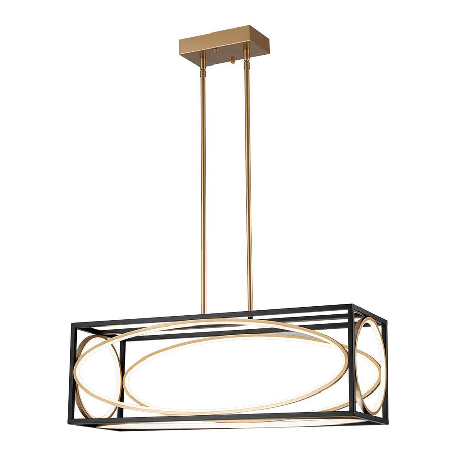 LightFixturesUSA - Minimalist Dimmable LED Black Gold Square Kitchen Pendant - Pendant Light - 28.5 in - 