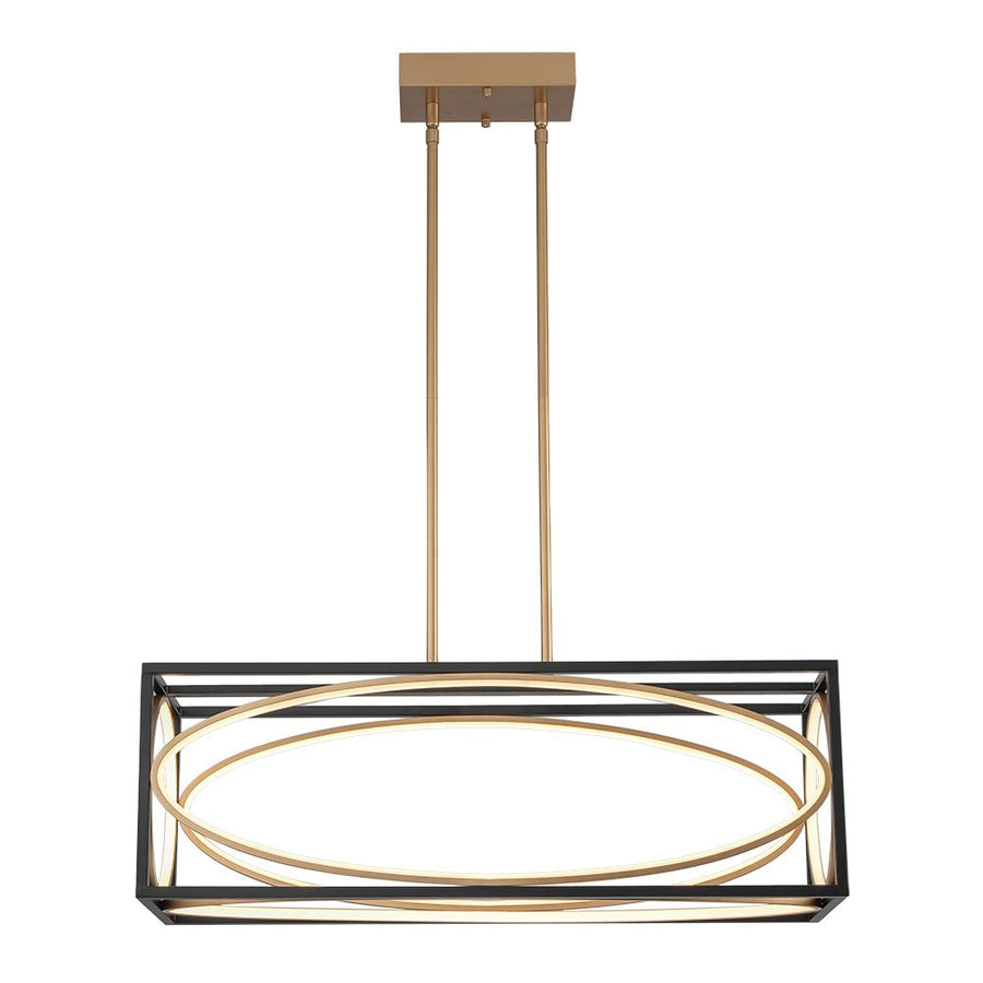 LightFixturesUSA - Minimalist Dimmable LED Black Gold Square Kitchen Pendant - Pendant Light - 28.5 in - 