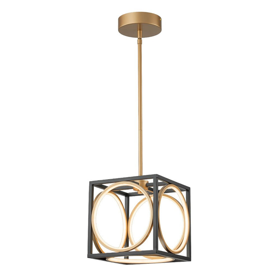 LightFixturesUSA - Minimalist Dimmable LED Black Gold Square Kitchen Pendant - Pendant Light - 28.5 in - 
