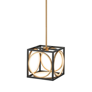 LightFixturesUSA - Minimalist Dimmable LED Black Gold Square Kitchen Pendant - Pendant Light - 28.5 in - 