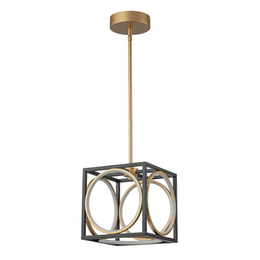 LightFixturesUSA - Minimalist Dimmable LED Black Gold Square Kitchen Pendant - Pendant Light - 28.5 in - 
