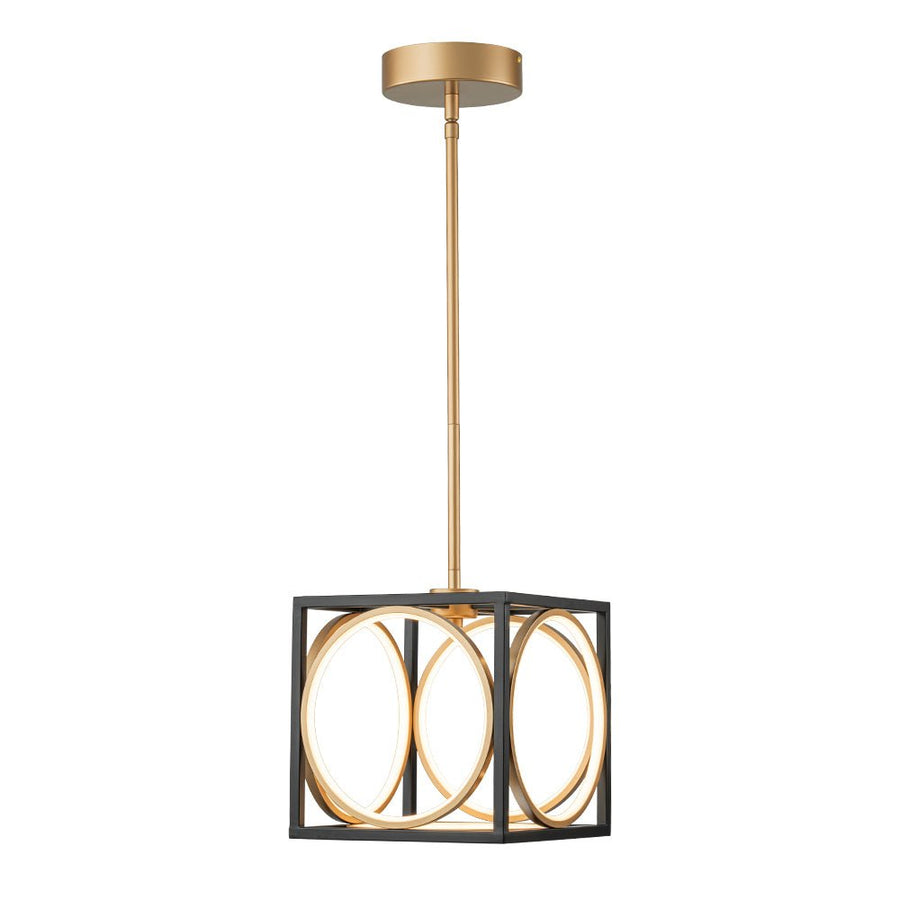 LightFixturesUSA - Minimalist Dimmable LED Black Gold Square Kitchen Pendant - Pendant Light - 28.5 in - 