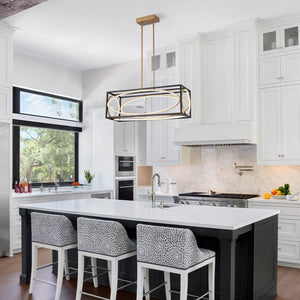 LightFixturesUSA - Minimalist Dimmable LED Black Gold Square Kitchen Pendant - Pendant Light - 9.6 in - 