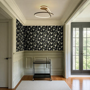 LightFixturesUSA - Minimalist Dimmable LED Ribbon Semi Flush Mount DIP Switch - Ceiling Light - Black - 