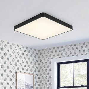 LightFixturesUSA-Minimalist Dimmable LED Square Flush Mount Ceiling Light-Ceiling Light-Black-