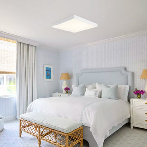 LightFixturesUSA-Minimalist Dimmable LED Square Flush Mount Ceiling Light-Ceiling Light-White-