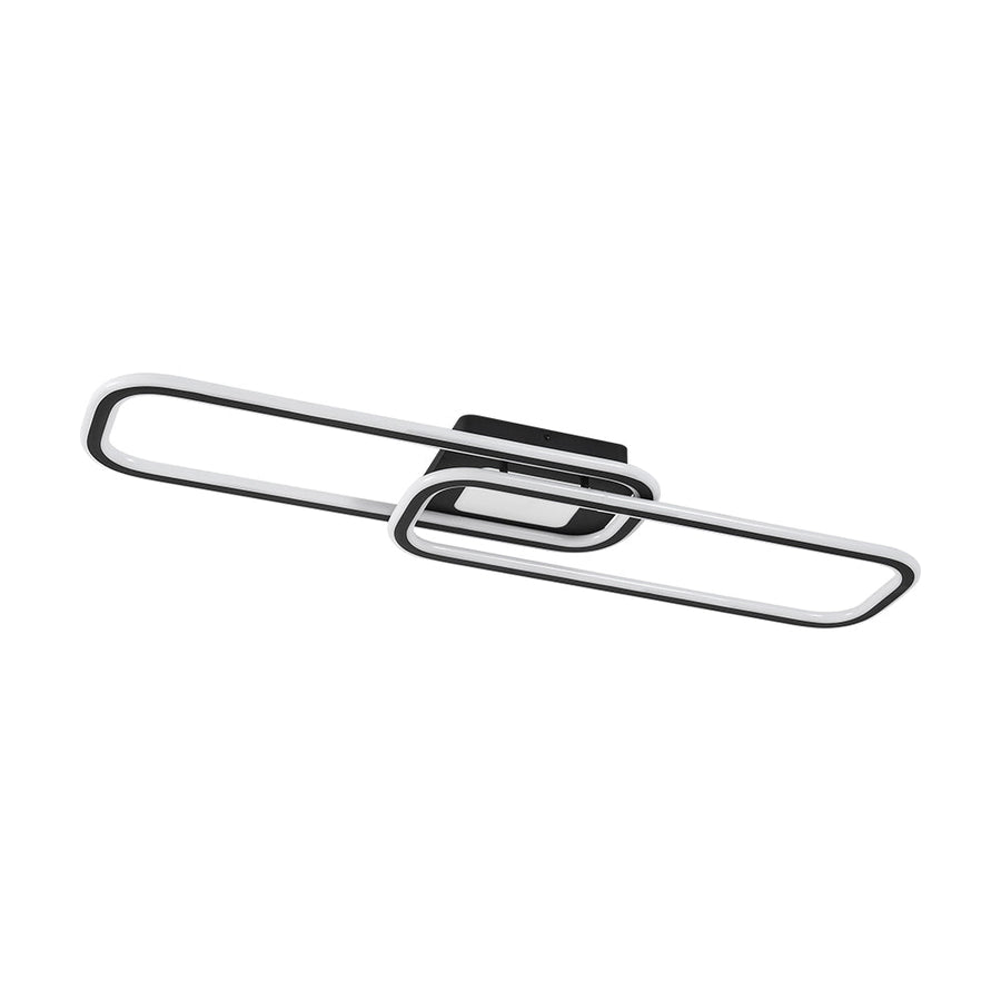 LightFixturesUSA - Minimalist Linear Rectangular Ring Dimmable LED Ceiling Light - Ceiling Light - Black - 
