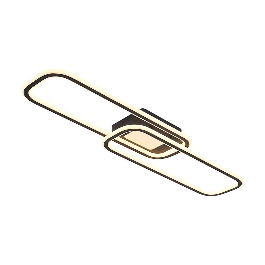 LightFixturesUSA - Minimalist Linear Rectangular Ring Dimmable LED Ceiling Light - Ceiling Light - Black - 