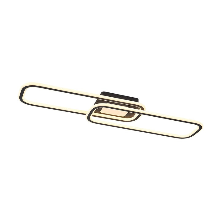 LightFixturesUSA - Minimalist Linear Rectangular Ring Dimmable LED Ceiling Light - Ceiling Light - Black - 
